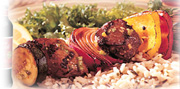 Brochettes de boeuf et de légumes teriyaki