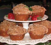 Muffins à la rhubarbe et aux fraises 1