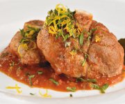 Osso Buco de porc aux oignons caram&eacute;lis&eacute;s et &agrave; l'orange