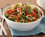 Poivrons et haricots verts frais