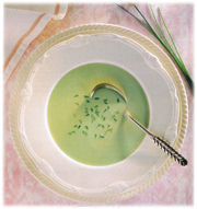 Potage glacé à l'avocat