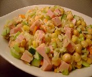 Salade de pois chiche et jambon 