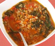 Soupe au riz et aux lentilles