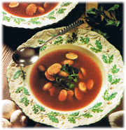 Soupe aux champignons et au cresson